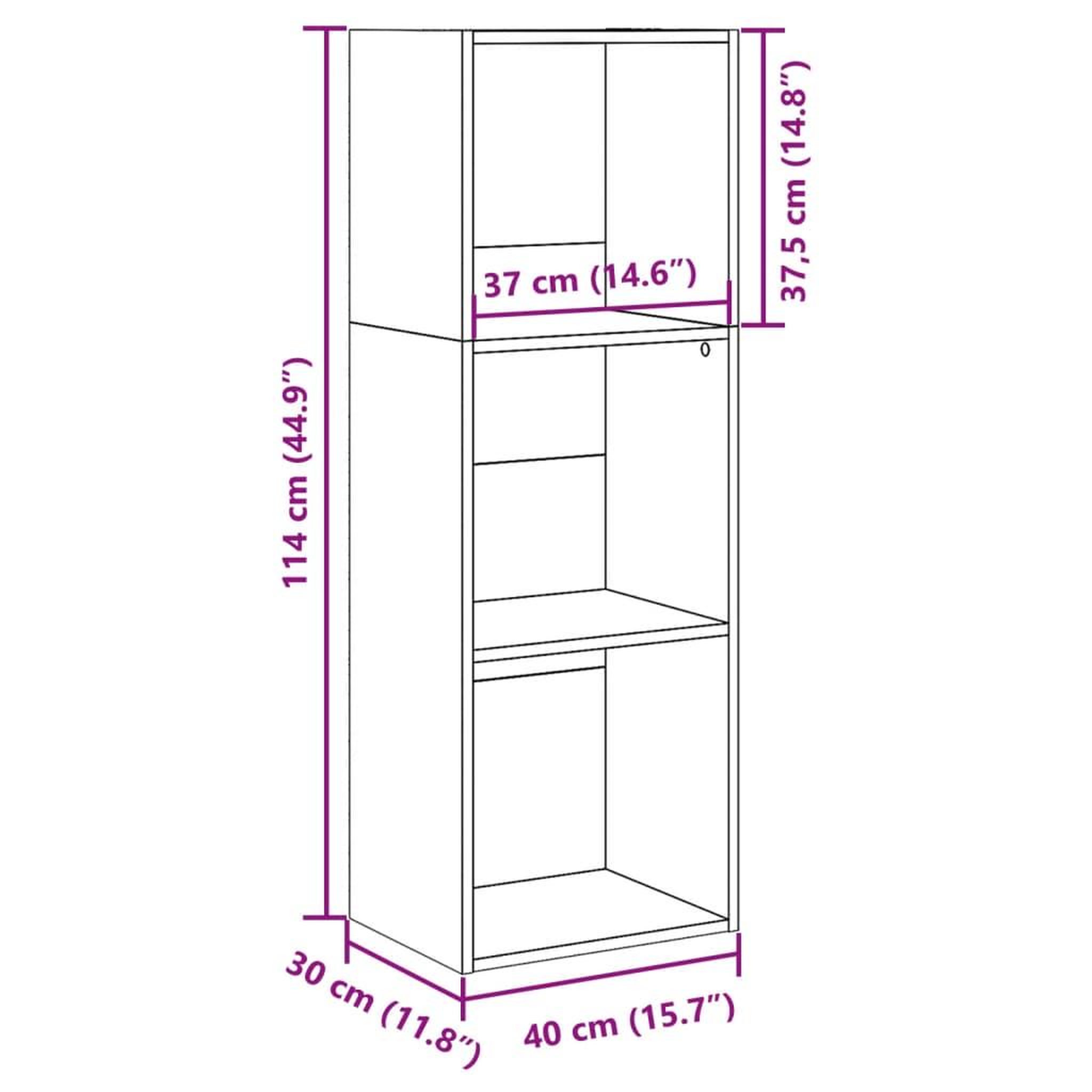 Voir la diapositive 6 : VIDAXL Bibliotheque chene sonoma 40x30x114 cm bois d'ingenierie
