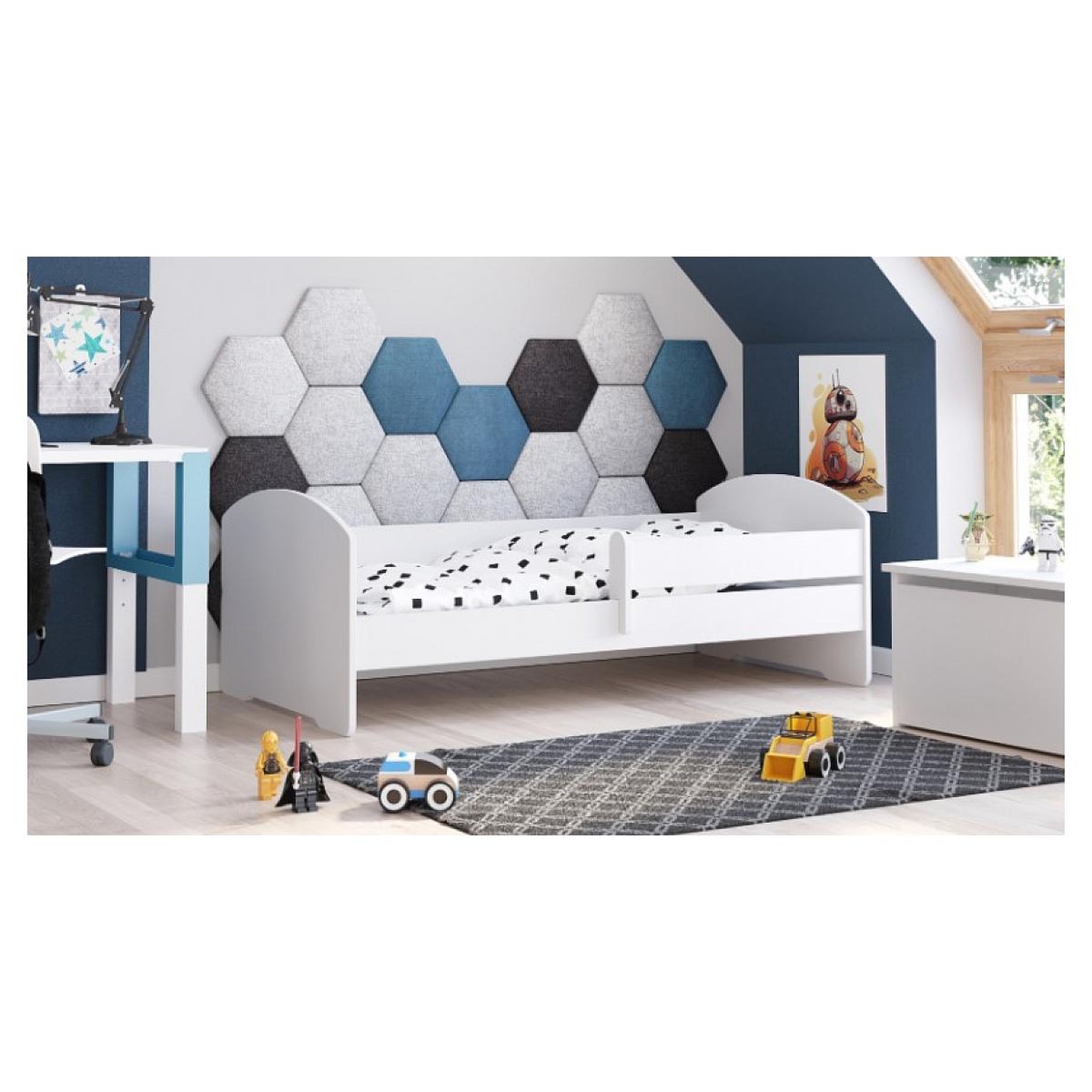 Voir la diapositive 2 : KOBI Lit enfant LUK BAR 160x80 avec matelas