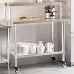 VIDAXL Table de travail de cuisine avec etagere 110x55x120 cm inox