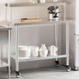 Voir la diapositive 1 : VIDAXL Table de travail de cuisine avec etagere 110x55x120 cm inox