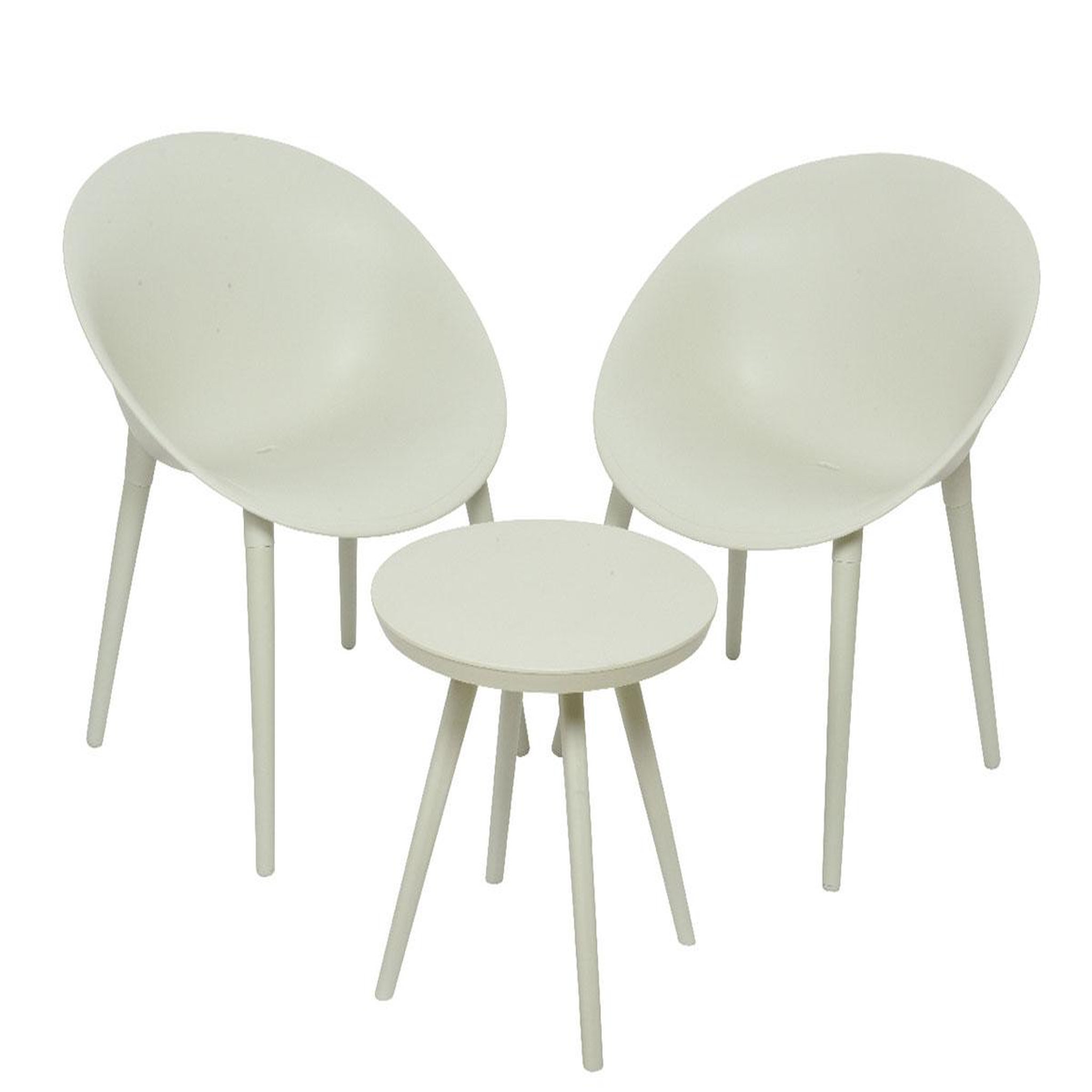 JARDIDECO Salon de jardin en plastique marbella blanc - jardideco