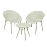 JARDIDECO Salon de jardin en plastique Marbella blanc - Jardideco