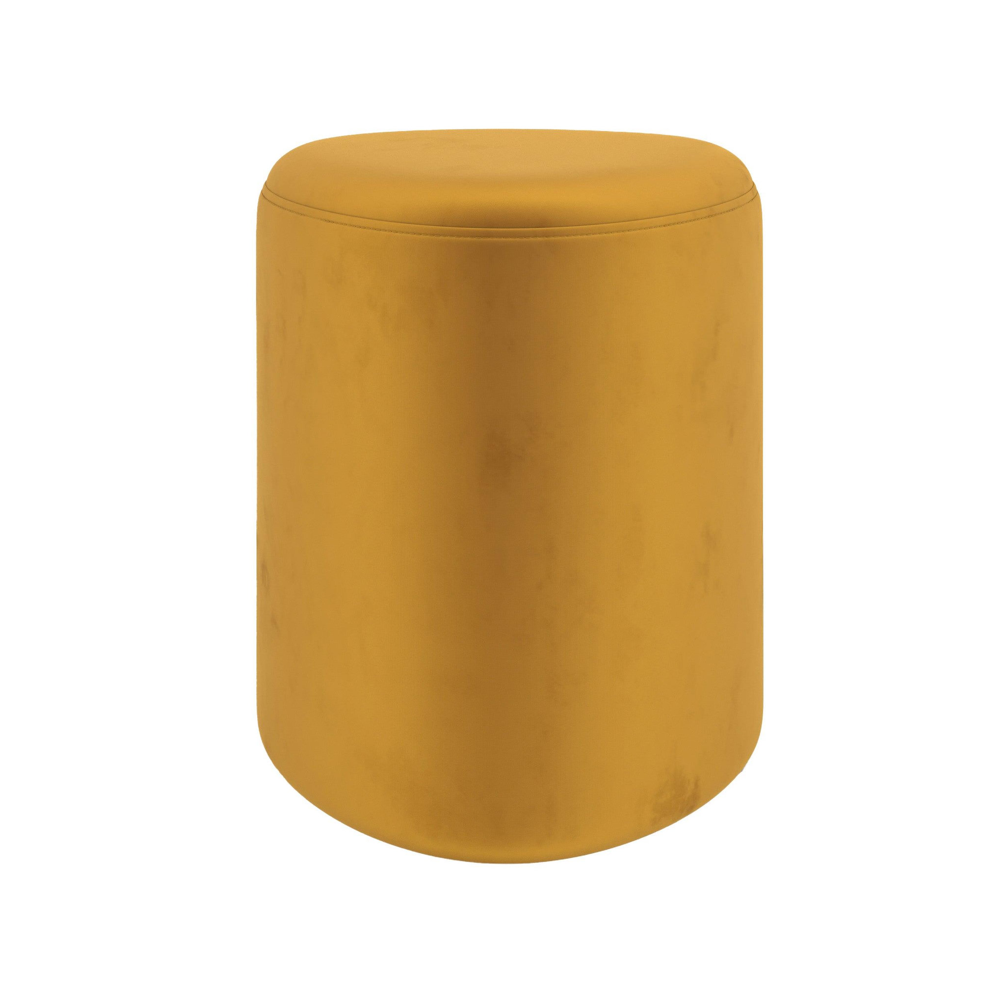 MAISON PAVANE Pouf triangulaire en velours jaune-emmy