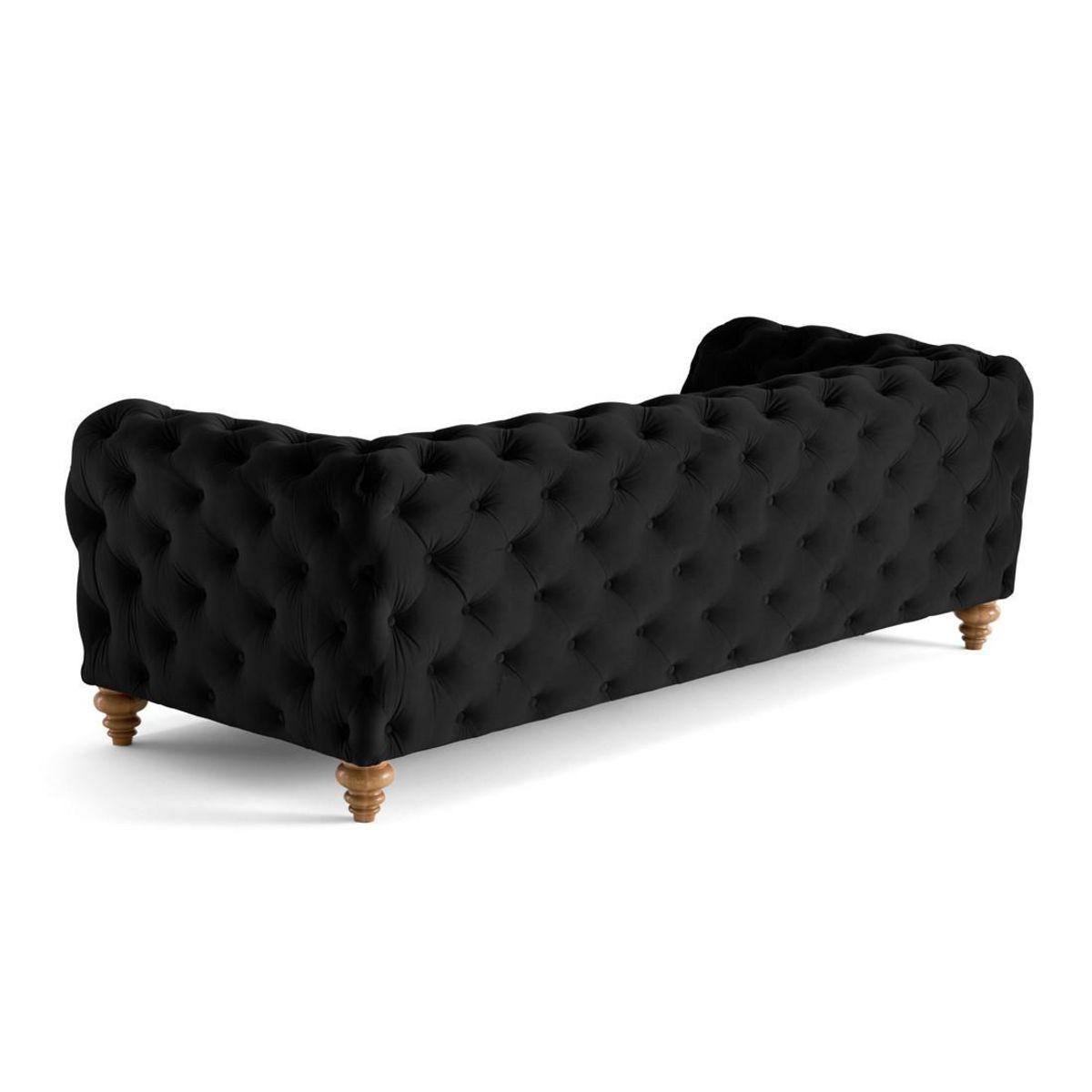 LISA DESIGN Walter - canapé 3 places chesterfield en velours - pieds bois