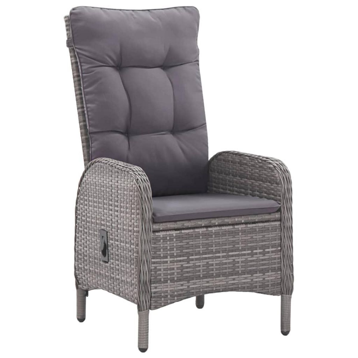 VIDAXL Ensemble a manger de jardin 5 pcs Resine tressee et acacia Gris