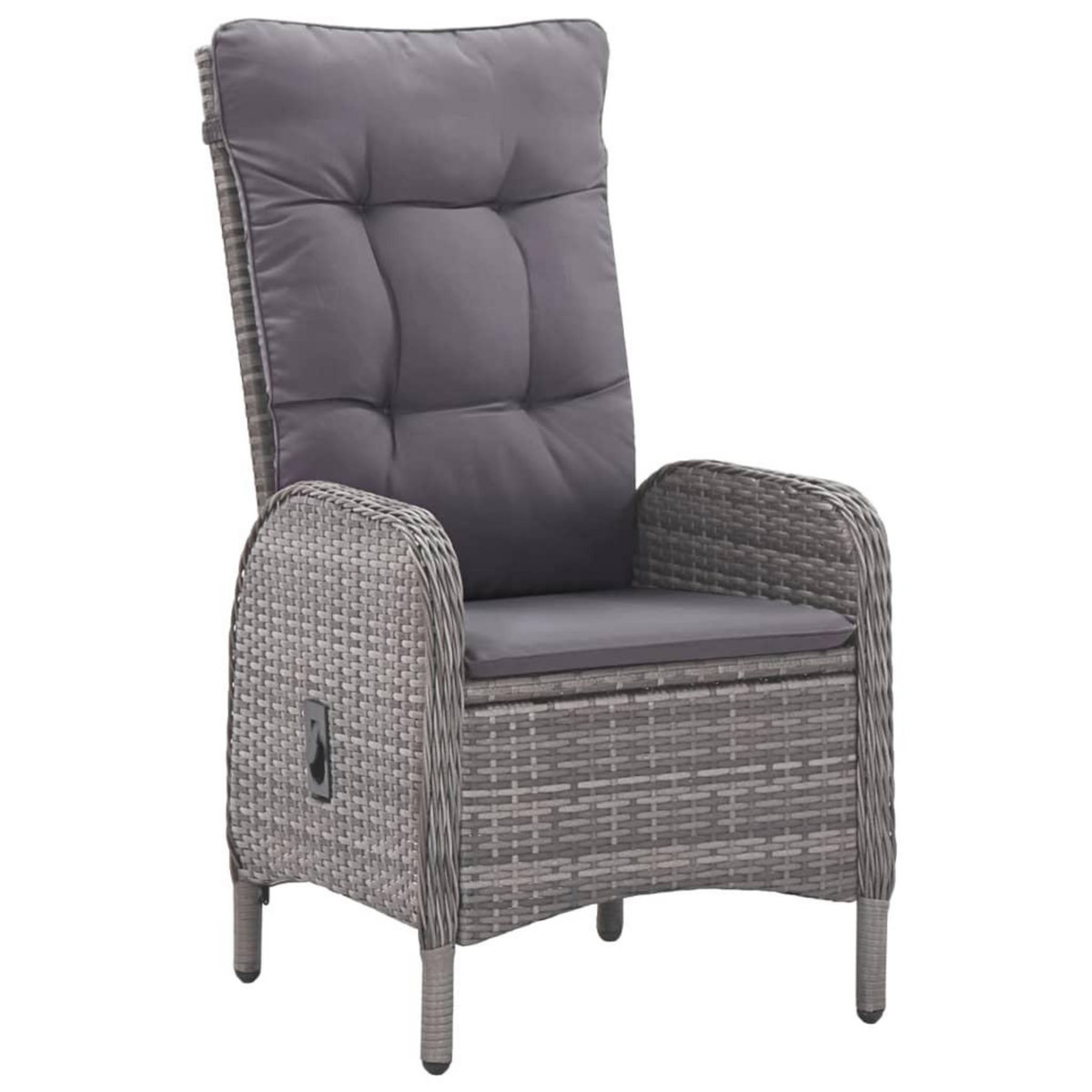 VIDAXL Ensemble a manger de jardin 5 pcs Resine tressee et acacia Gris