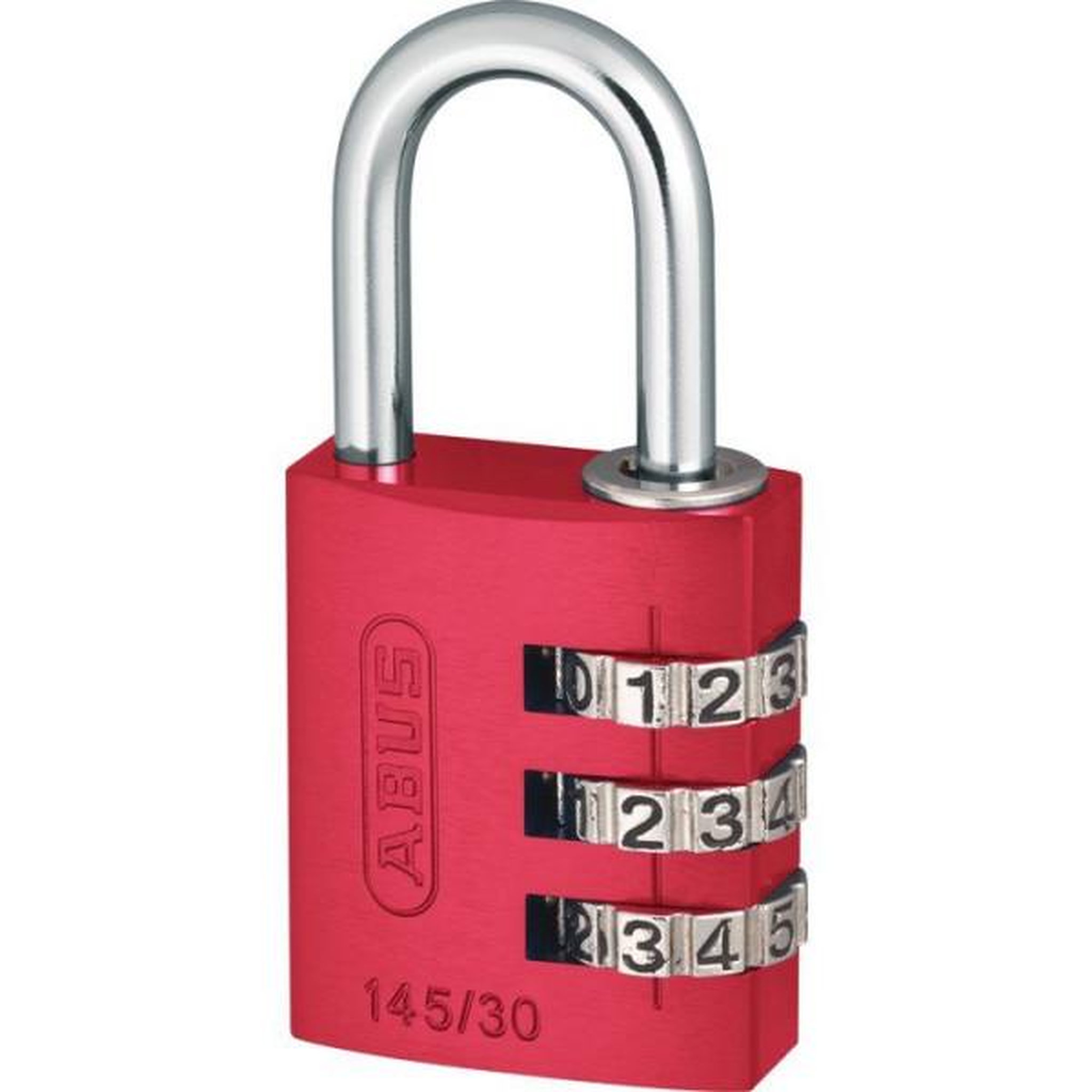 Voir la diapositive 2 : ABUS Cadenas a combinaison - ABUS - 145/30 - 3 chiffres - Aluminium rouge - Sans clé