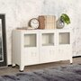 Voir la diapositive 1 : VIDAXL Buffet industriel Blanc 105x35x62 cm Metal et verre