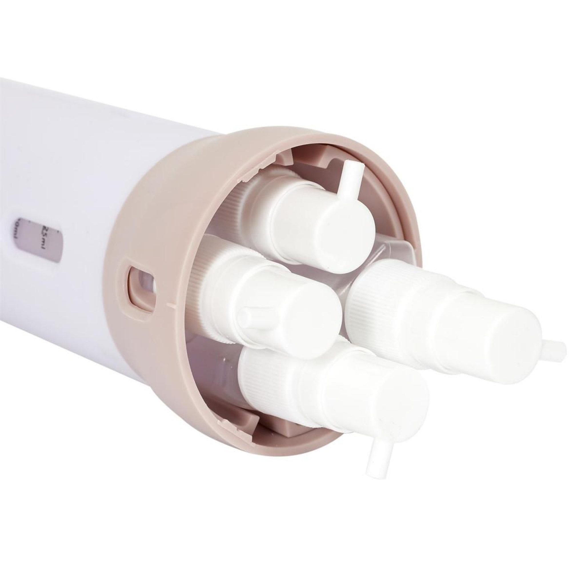 Voir la diapositive 5 : Cosmetic Club Flacon de transport 4 en 1  distributeur  16cm blanc