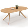 Voir la diapositive 1 : ID MARKET Table à manger extensible ronde ALIX 4-10 personnes pied araignée bois effet hêtre 110-200 cm
