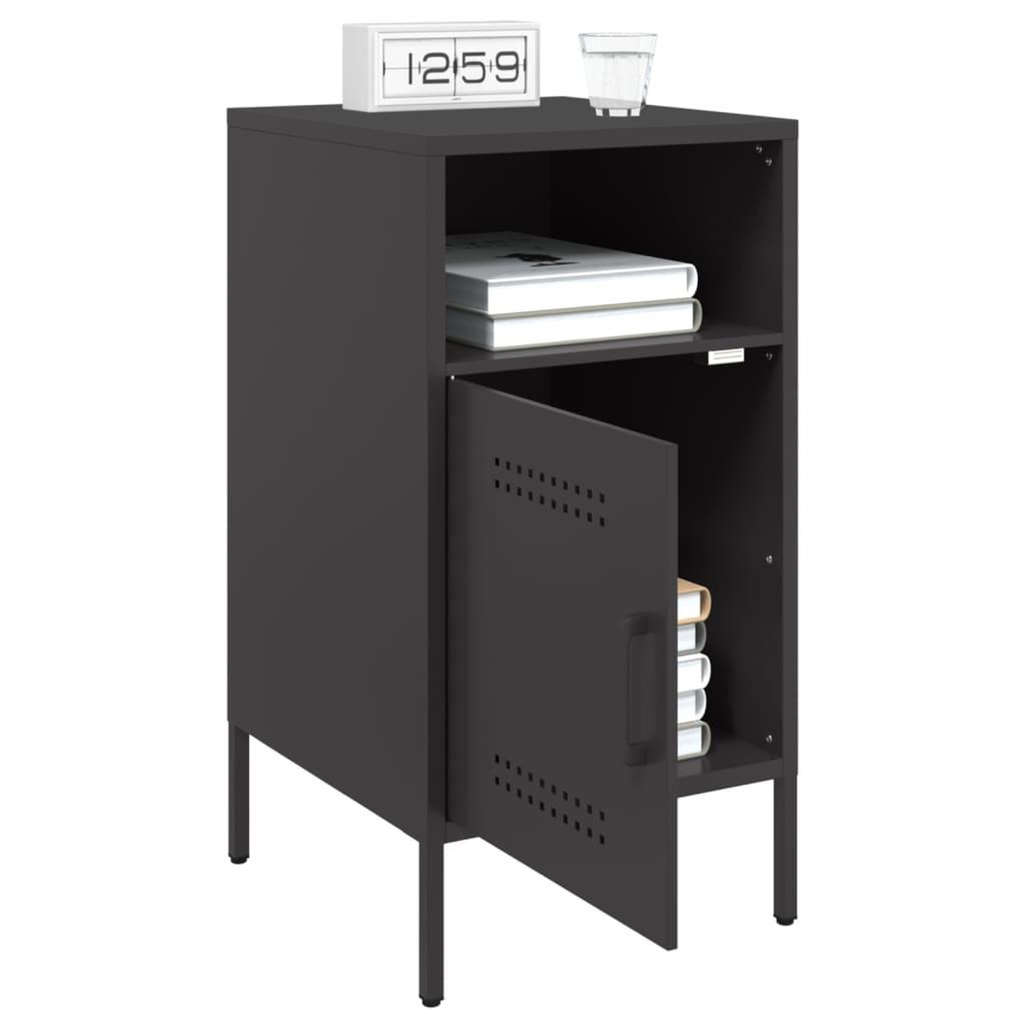 Voir la diapositive 5 : VIDAXL Table de chevet noir 36x39x68 cm acier