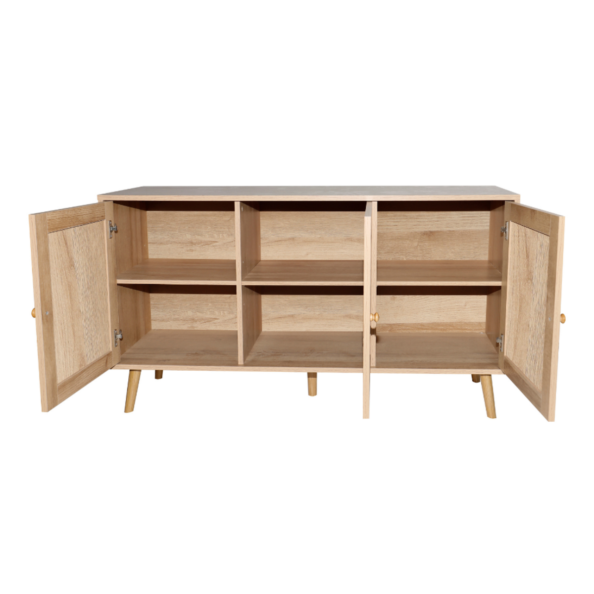 CONCEPT USINE Buffet effet bois et cannage 3 portes 120 cm CANGE