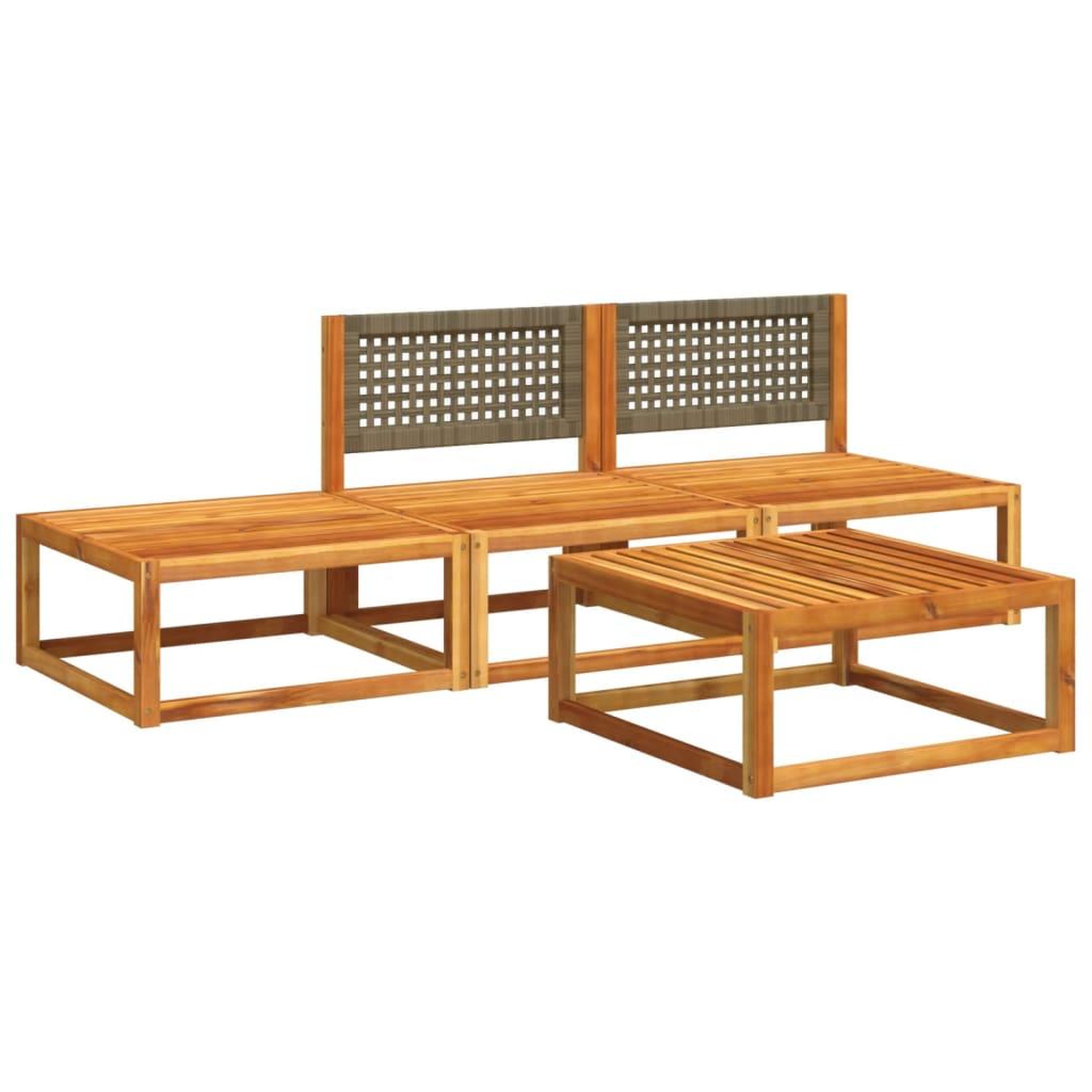 Voir la diapositive 3 : VIDAXL Salon de jardin avec coussins 4 pcs bois d'acacia massif