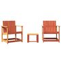 Voir la diapositive 2 : VIDAXL Salon de jardin 3 pcs cire marron bois de pin massif