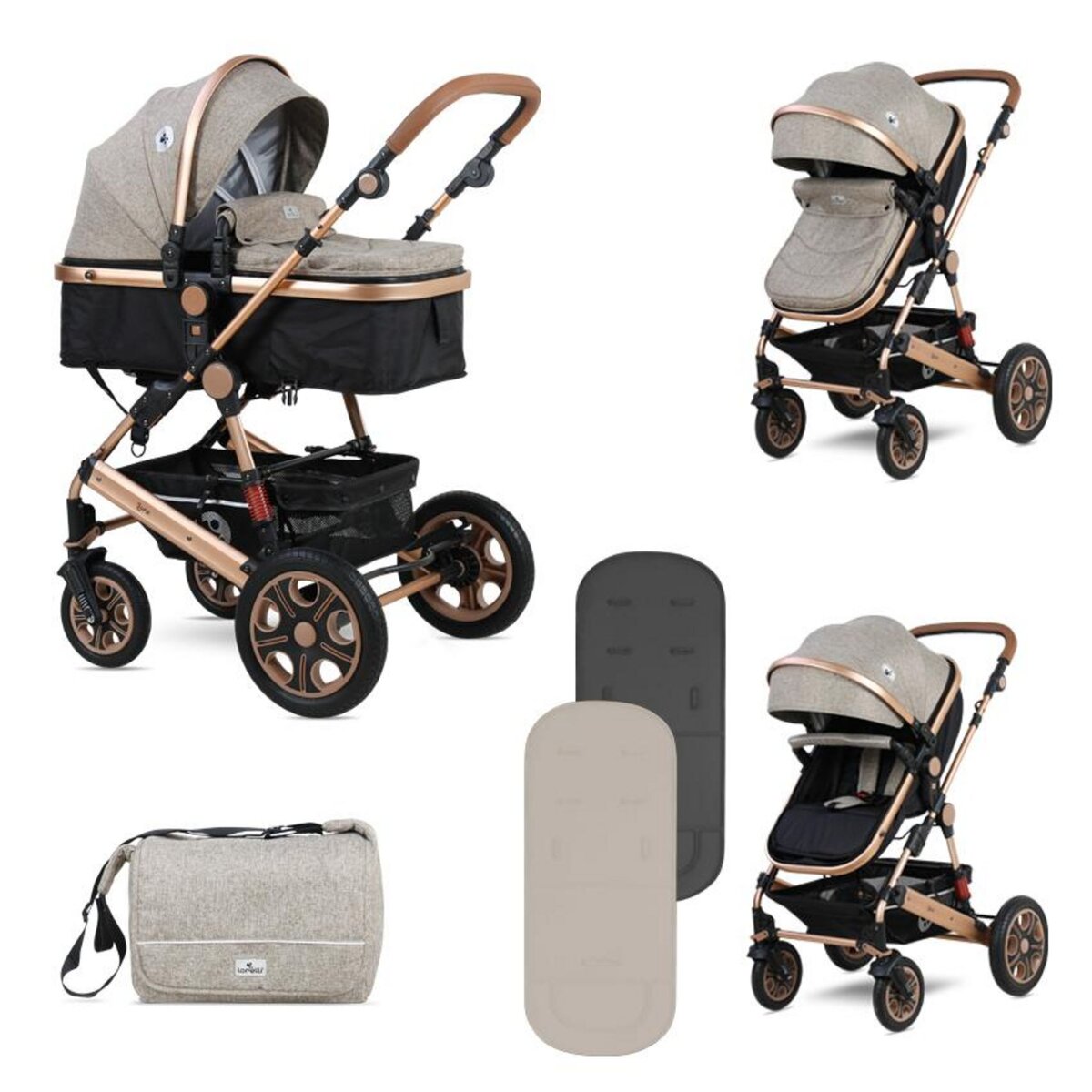 Lorelli Poussette combinée transformable 2 en 1 avec couvre jambes