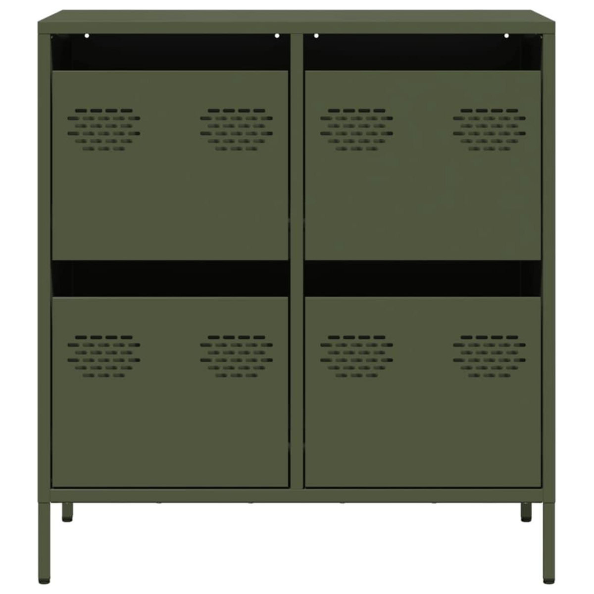 VIDAXL Buffet vert olive 68x39x73,5 cm acier lamine a froid