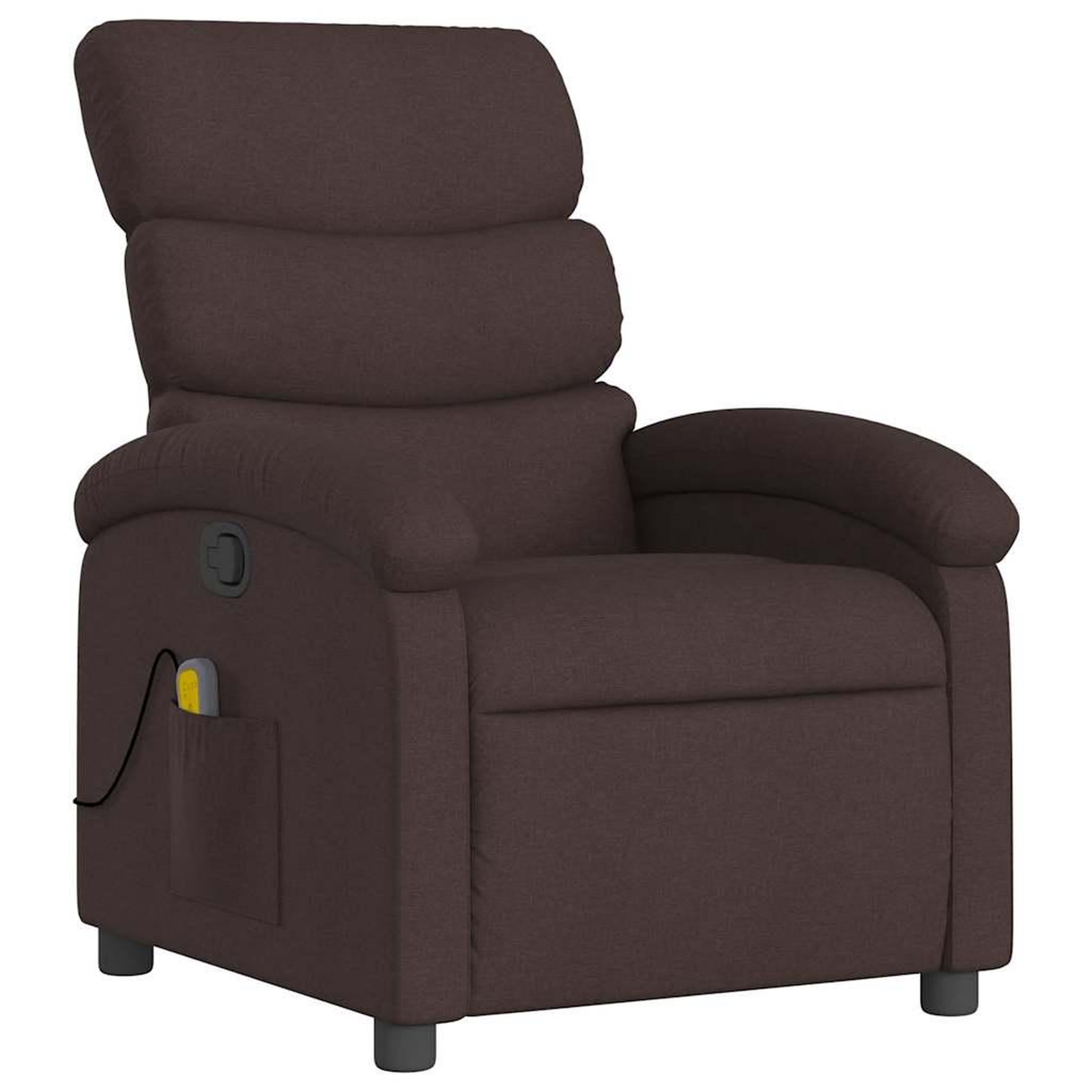 Voir la diapositive 3 : VIDAXL Fauteuil de massage inclinable Marron fonce Tissu
