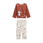Petit Béguin Pyjama enfant 2 pièces en velours Maloueg. Coloris disponibles : Marron