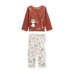 Petit Béguin Pyjama enfant 2 pièces en velours Maloueg. Coloris disponibles : Marron