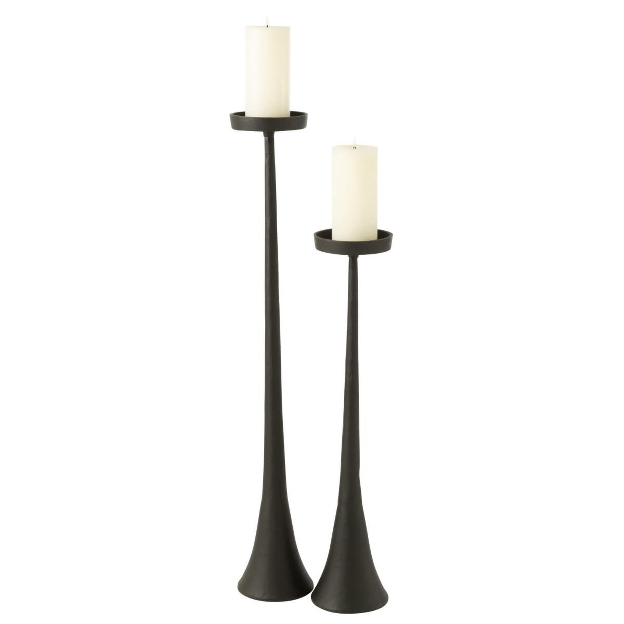 Voir la diapositive 4 : J-LINE Bougeoir Vintage  Luky  79cm Noir