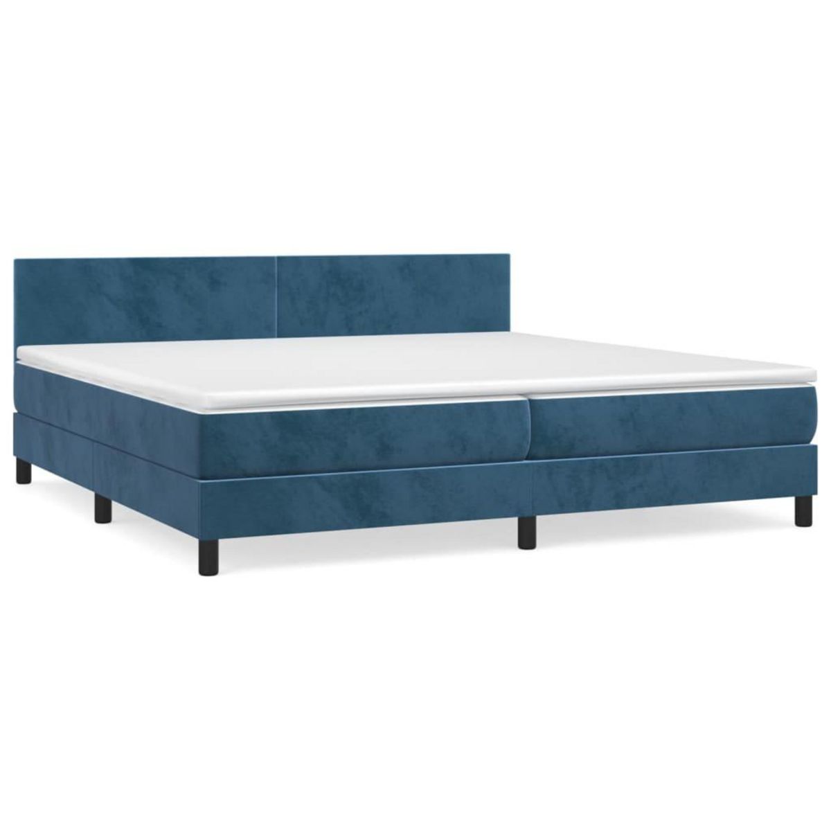 VIDAXL Sommier a lattes de lit et matelas Bleu fonce 200x200cm Velours