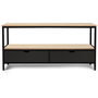 Voir la diapositive 3 : ID MARKET Meuble TV 113 cm 2 tiroirs noirs BOSTON design industriel
