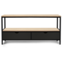 Voir la diapositive 3 : ID MARKET Meuble TV 113 cm 2 tiroirs noirs BOSTON design industriel