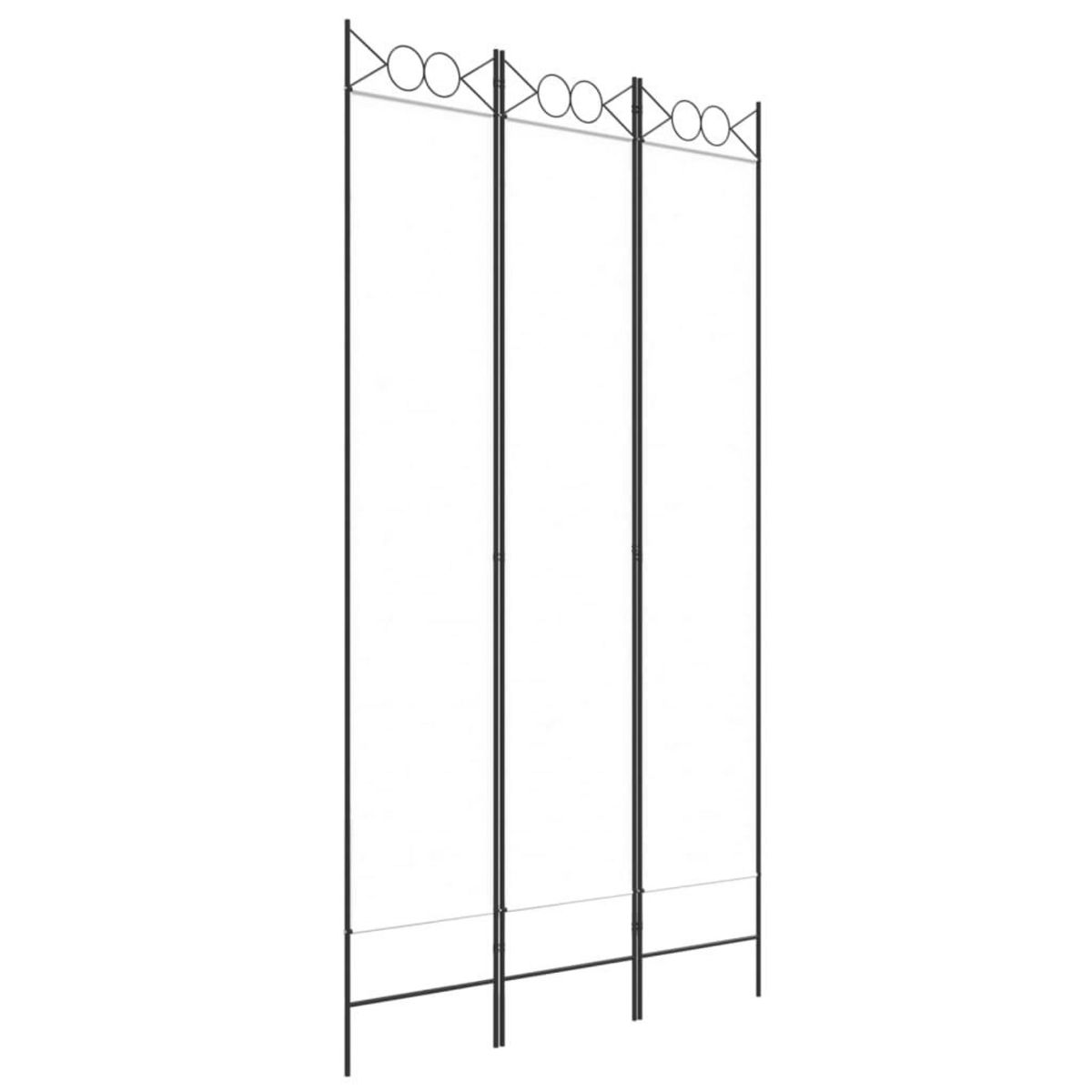 VIDAXL Cloison de separation 3 panneaux Blanc 120x220 cm Tissu