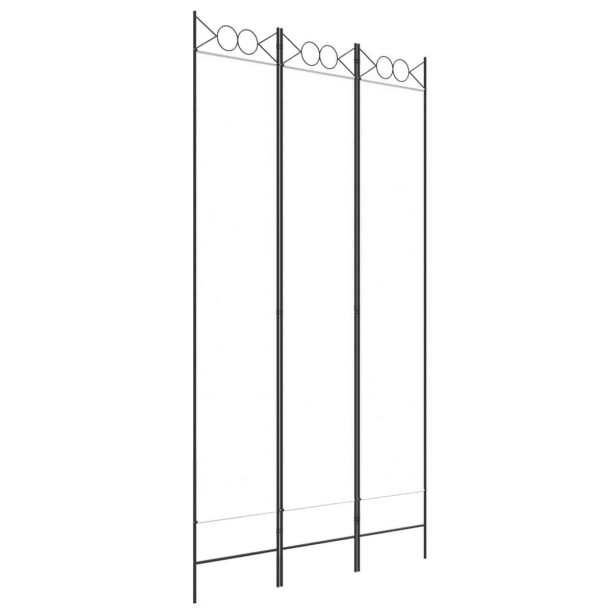 VIDAXL Cloison de separation 3 panneaux Blanc 120x220 cm Tissu
