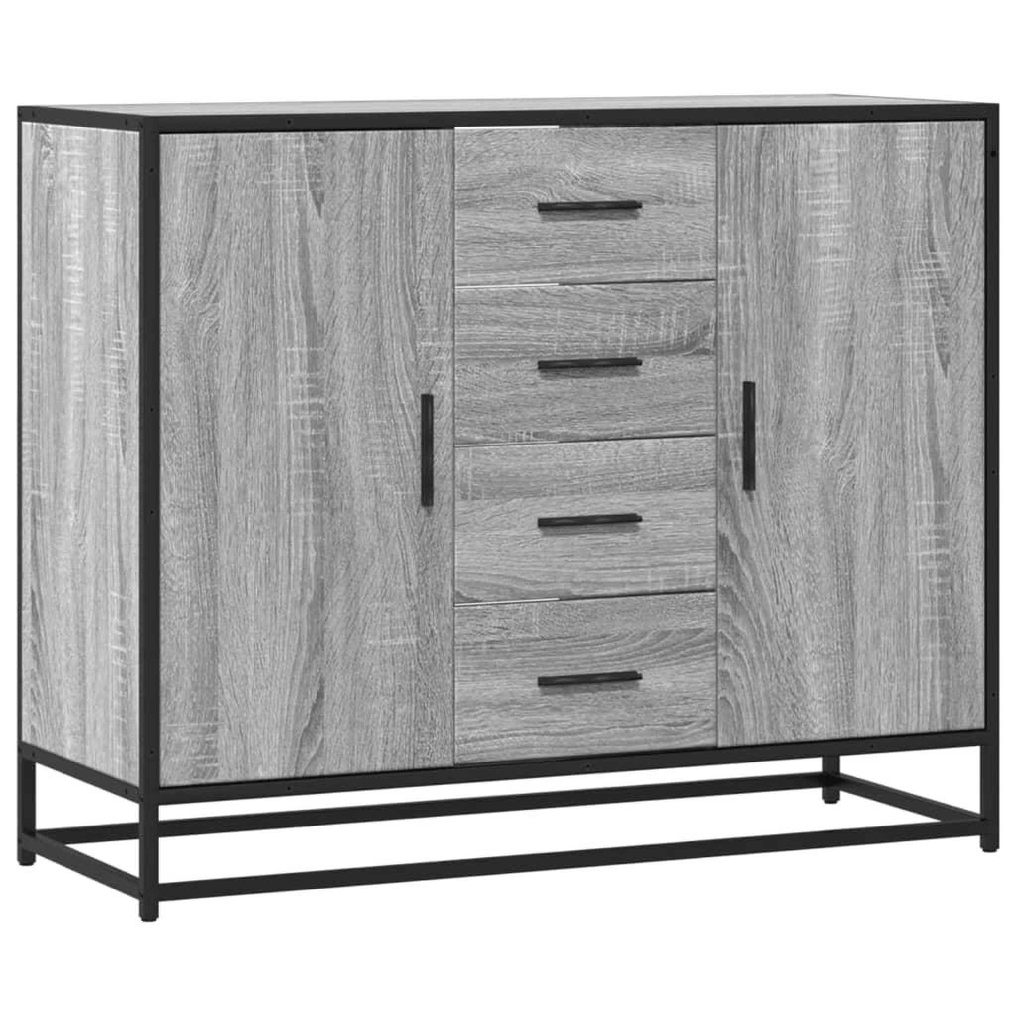 Voir la diapositive 2 : VIDAXL Buffet sonoma gris 92x35x76 cm bois d'ingenierie