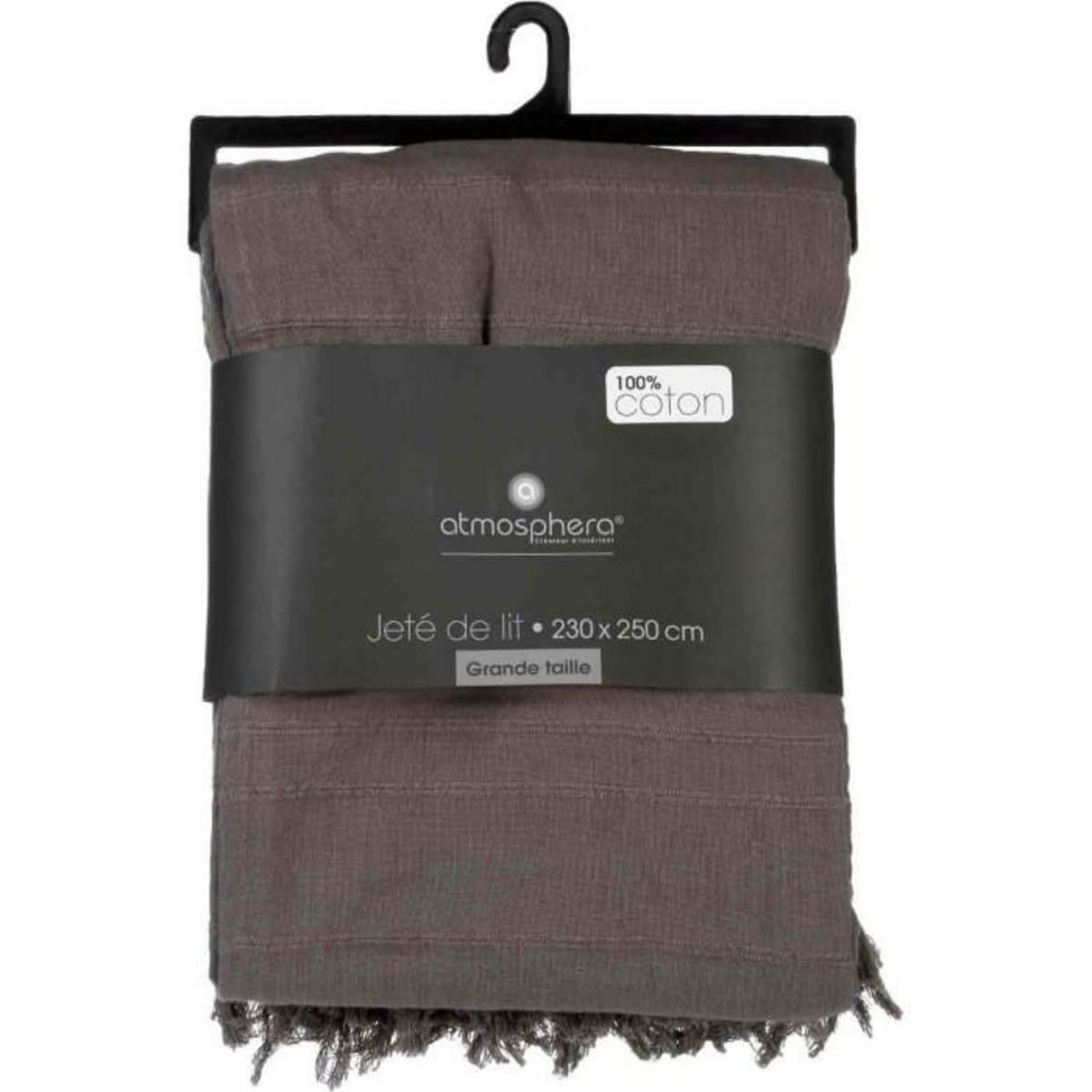 ATMOSPHERA Jeté de Lit  Algodon  230x250cm Gris