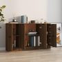 Voir la diapositive 3 : VIDAXL Buffets 3 pcs Chene marron Bois d'ingenierie