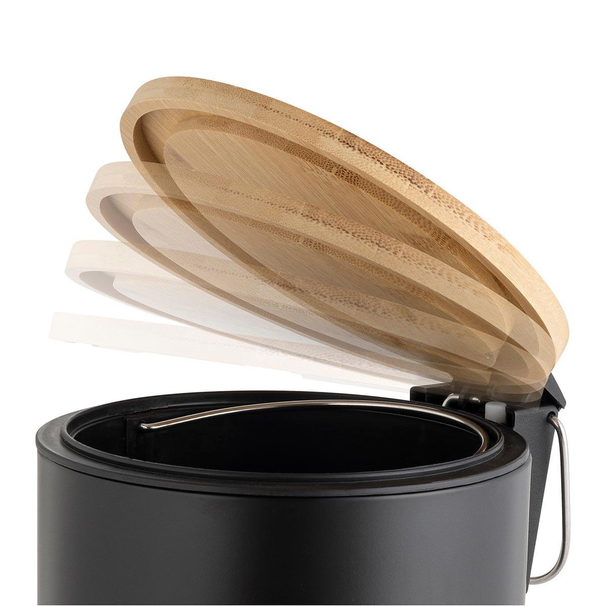 Voir la diapositive 4 : Douceur d'Intérieur Poubelle de salle de bain  mobelle  3l noir