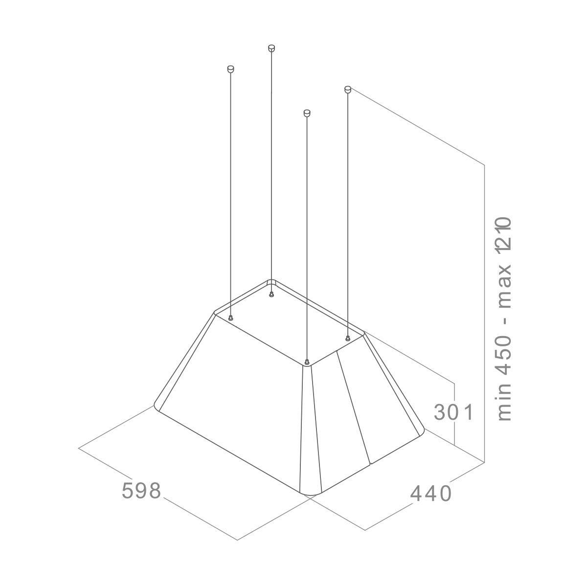 ELICA Hotte décorative îlot IKONA LIGHT BL/F/60