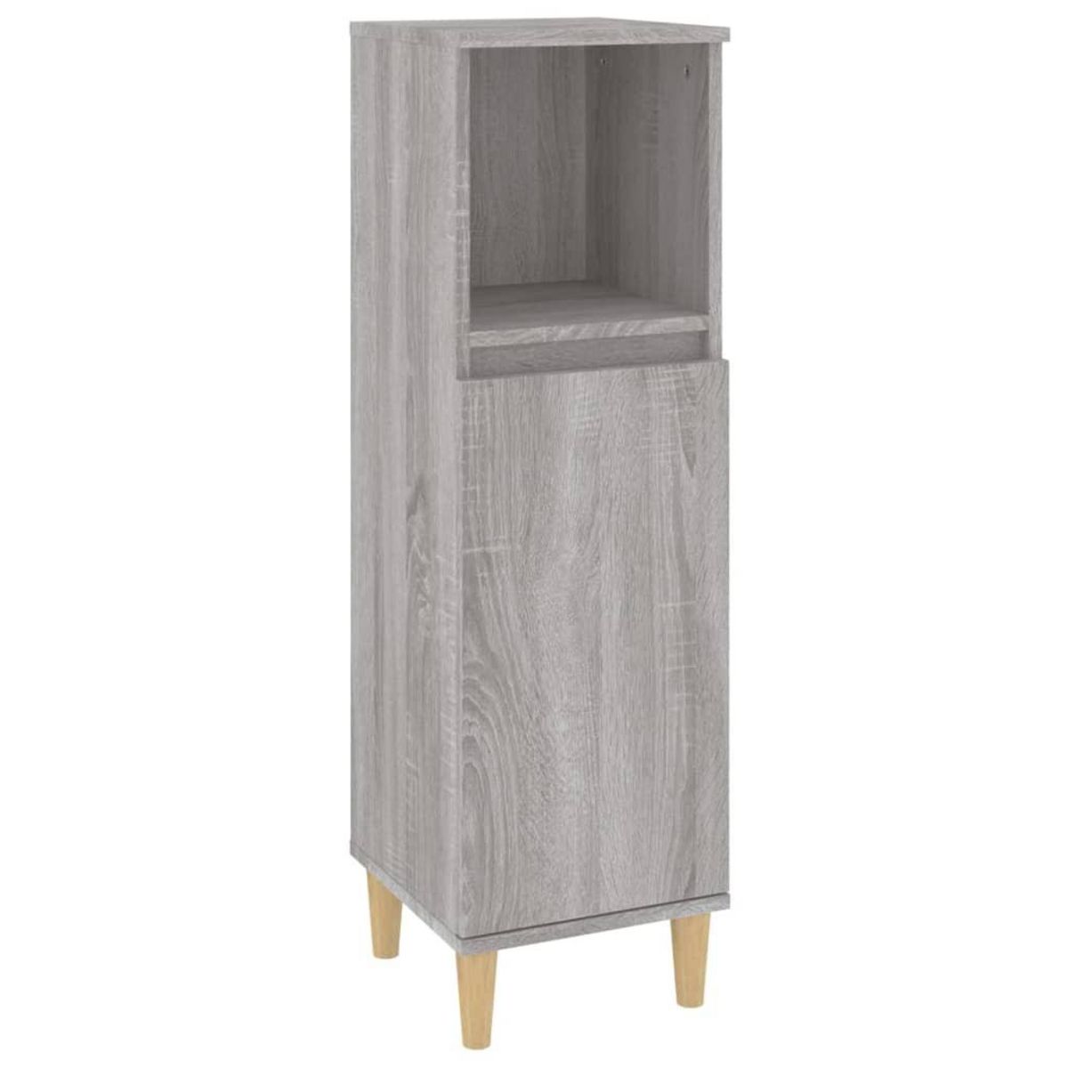 VIDAXL Armoire salle de bain sonoma gris 30x30x100 cm