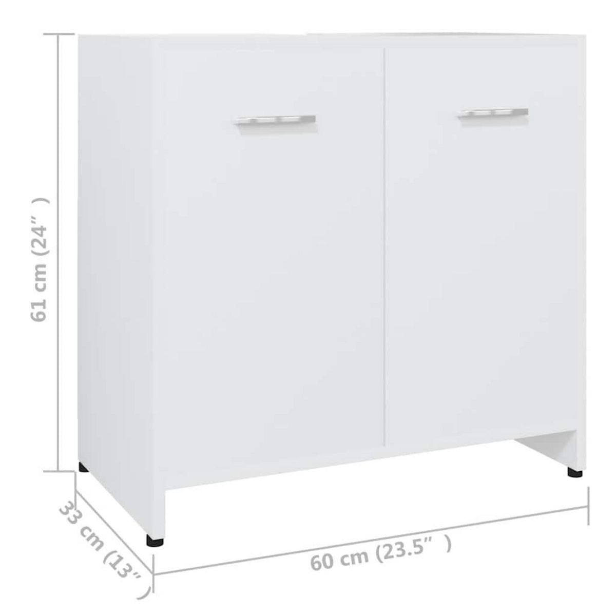 VIDAXL Armoire de salle de bain Blanc 60x33x61 cm Bois d'ingenierie