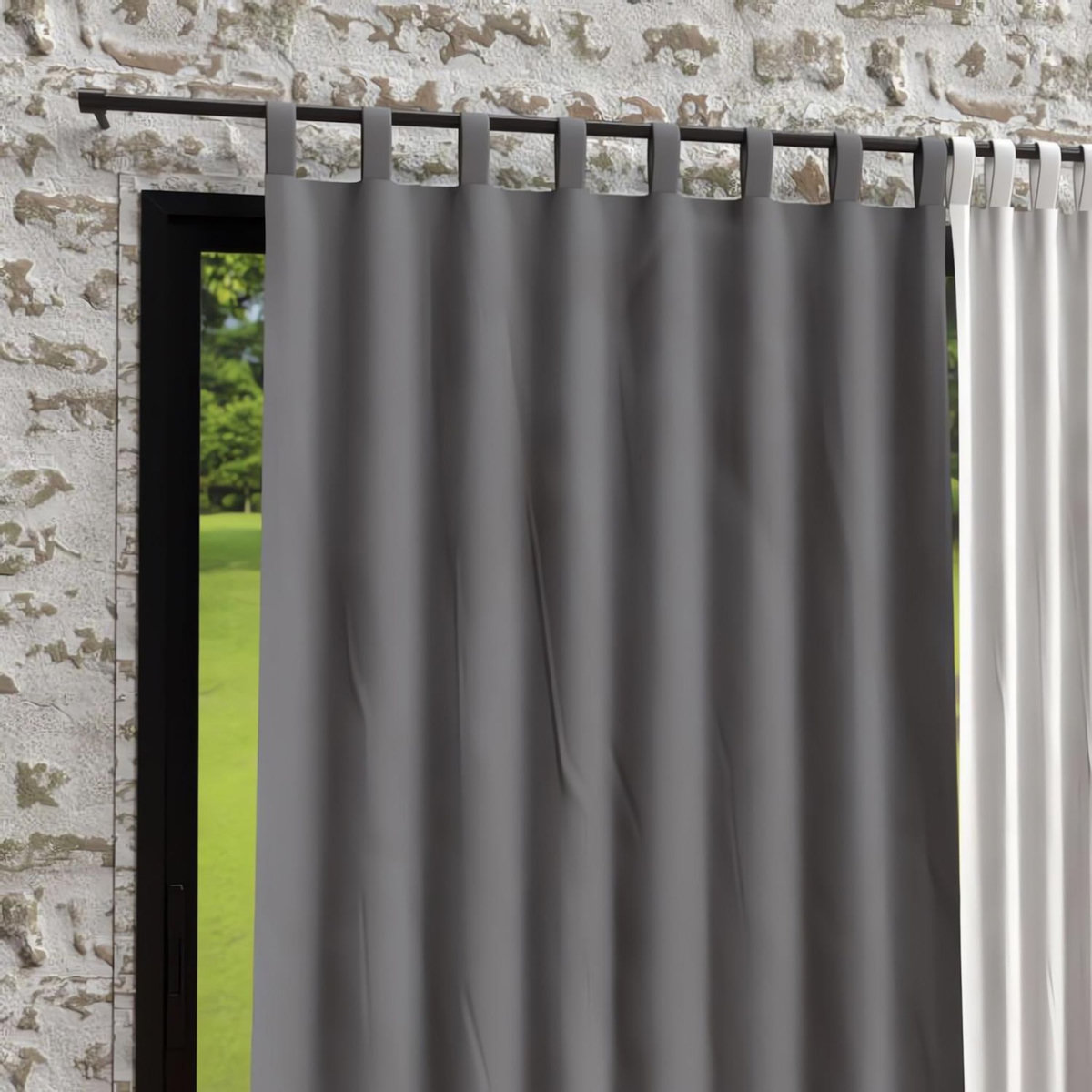 SOLEIL D'OCRE Rideau à pattes en microfibre lavée 135x250 cm BOHEME, par Soleil d'Ocre