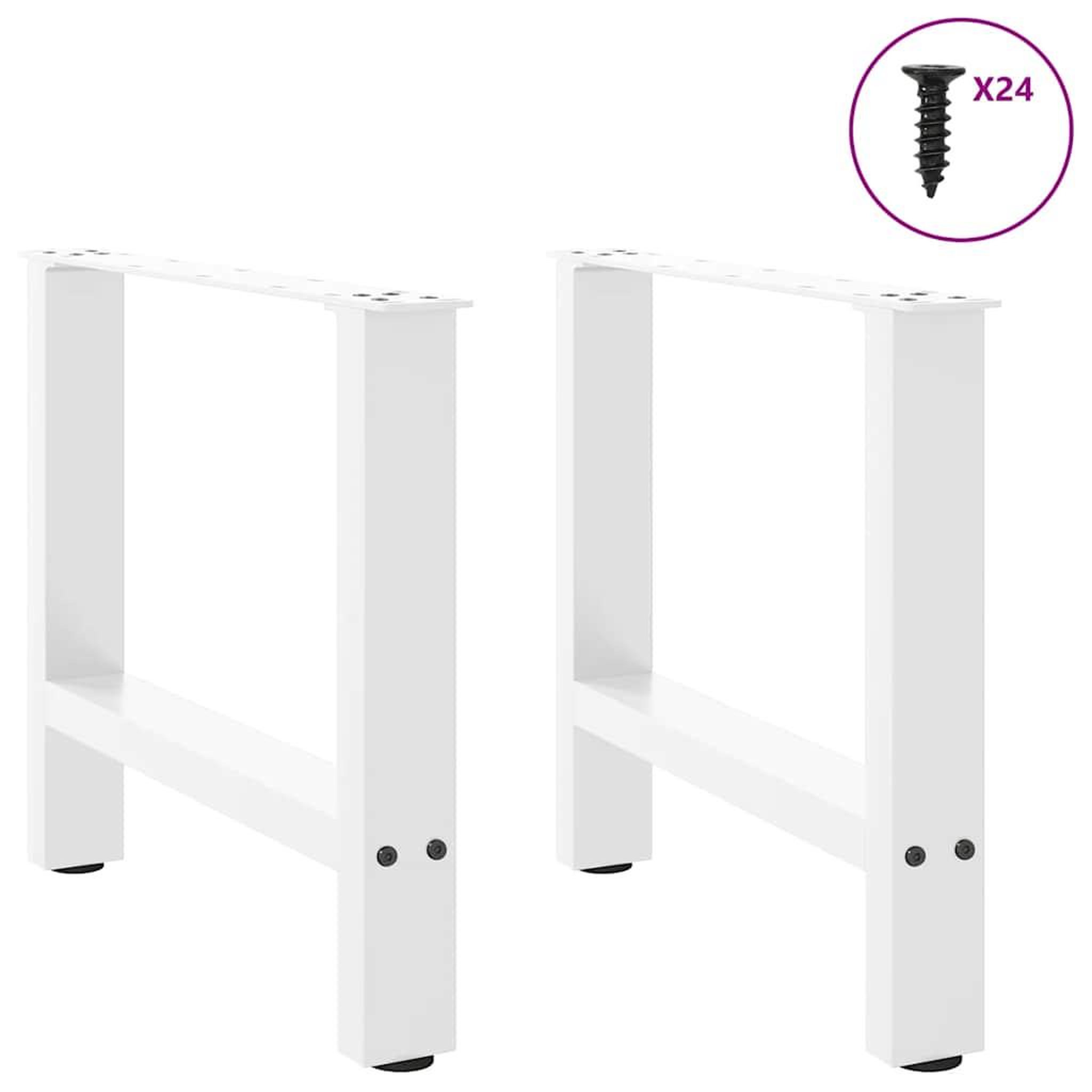 Voir la diapositive 4 : VIDAXL Pieds de table basse blanc 2 pcs 50x(42-43) cm acier