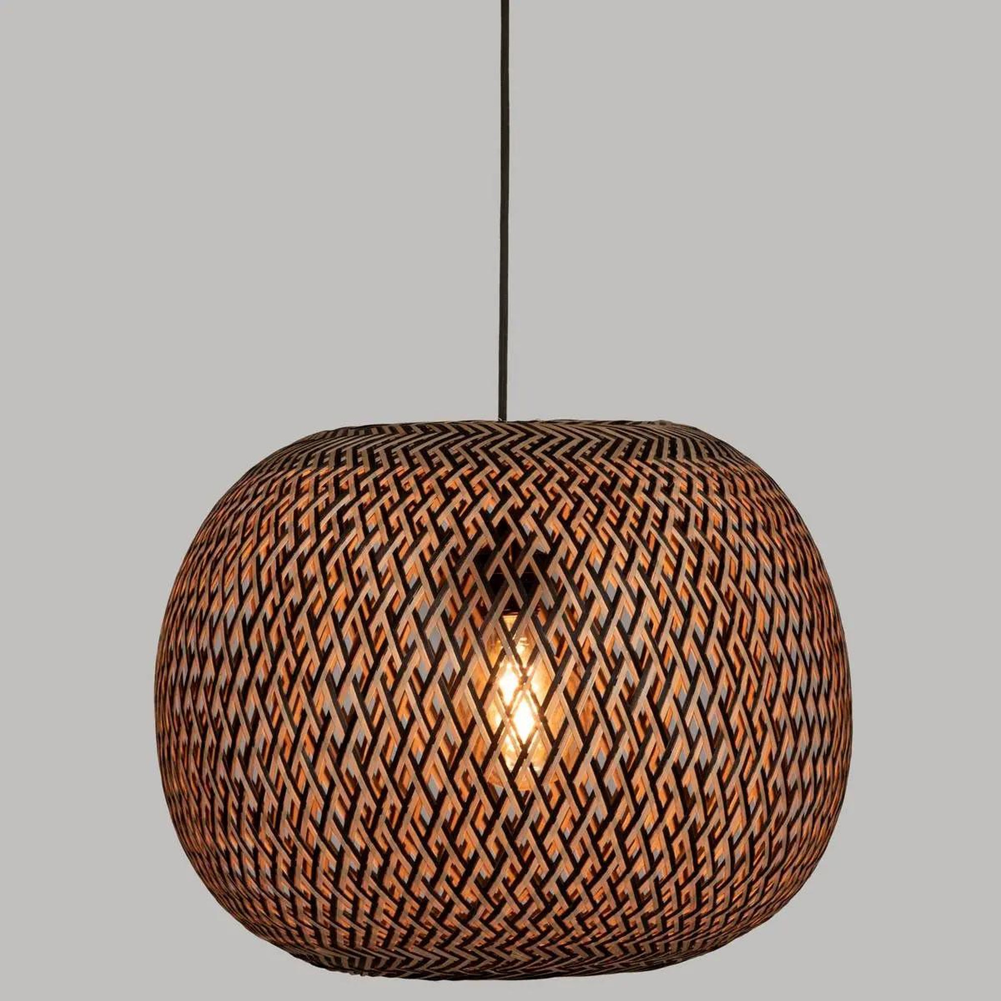 Voir la diapositive 2 : ATMOSPHERA Lampe suspension en bambou  sinai  45cm beige