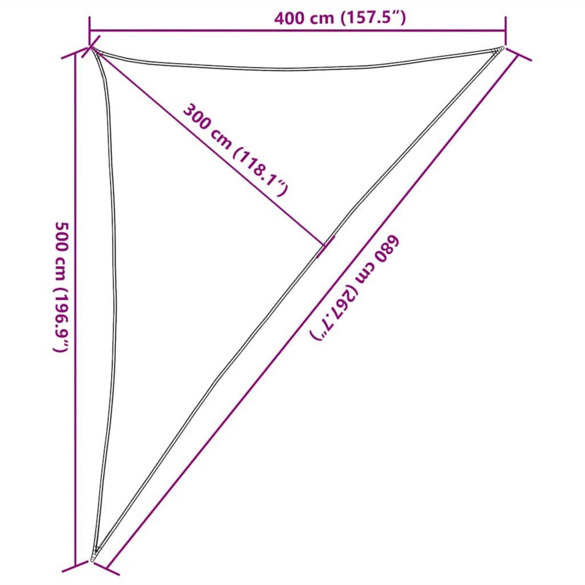 VIDAXL Voile d'ombrage 160 g/m^2 Taupe 4x5x6,8 m PEHD
