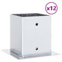 Voir la diapositive 2 : VIDAXL Bases de poteau carrees 12pcs argent 101x101 mm acier galvanise