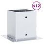 Voir la diapositive 2 : VIDAXL Bases de poteau carrees 12pcs argent 101x101 mm acier galvanise