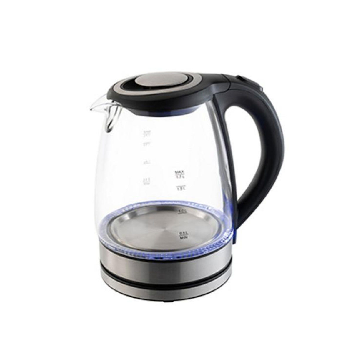Silver style Bouilloire sans fil 1.7l 2000w verre/noir - 002031