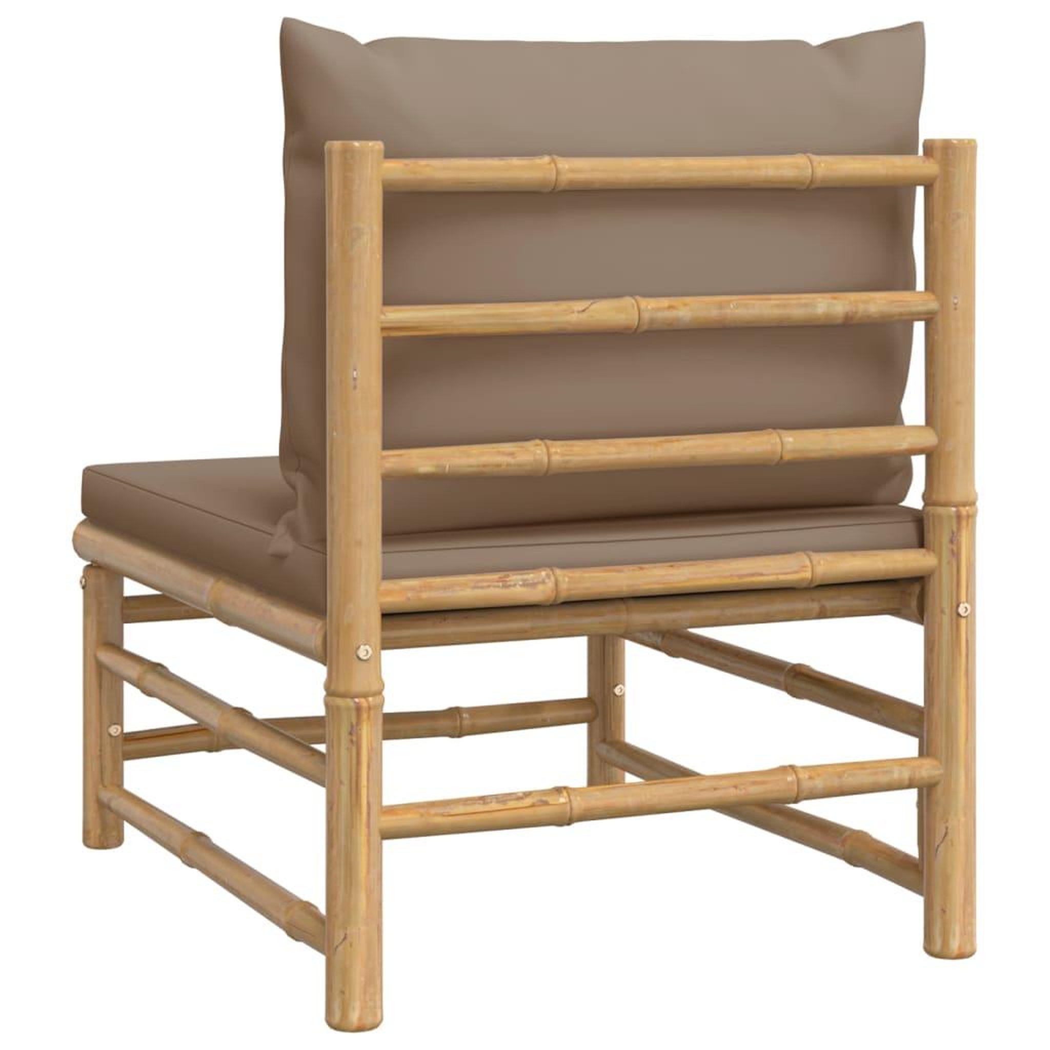 Voir la diapositive 5 : VIDAXL Canape central de jardin avec coussins taupe bambou