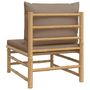 Voir la diapositive 5 : VIDAXL Canape central de jardin avec coussins taupe bambou