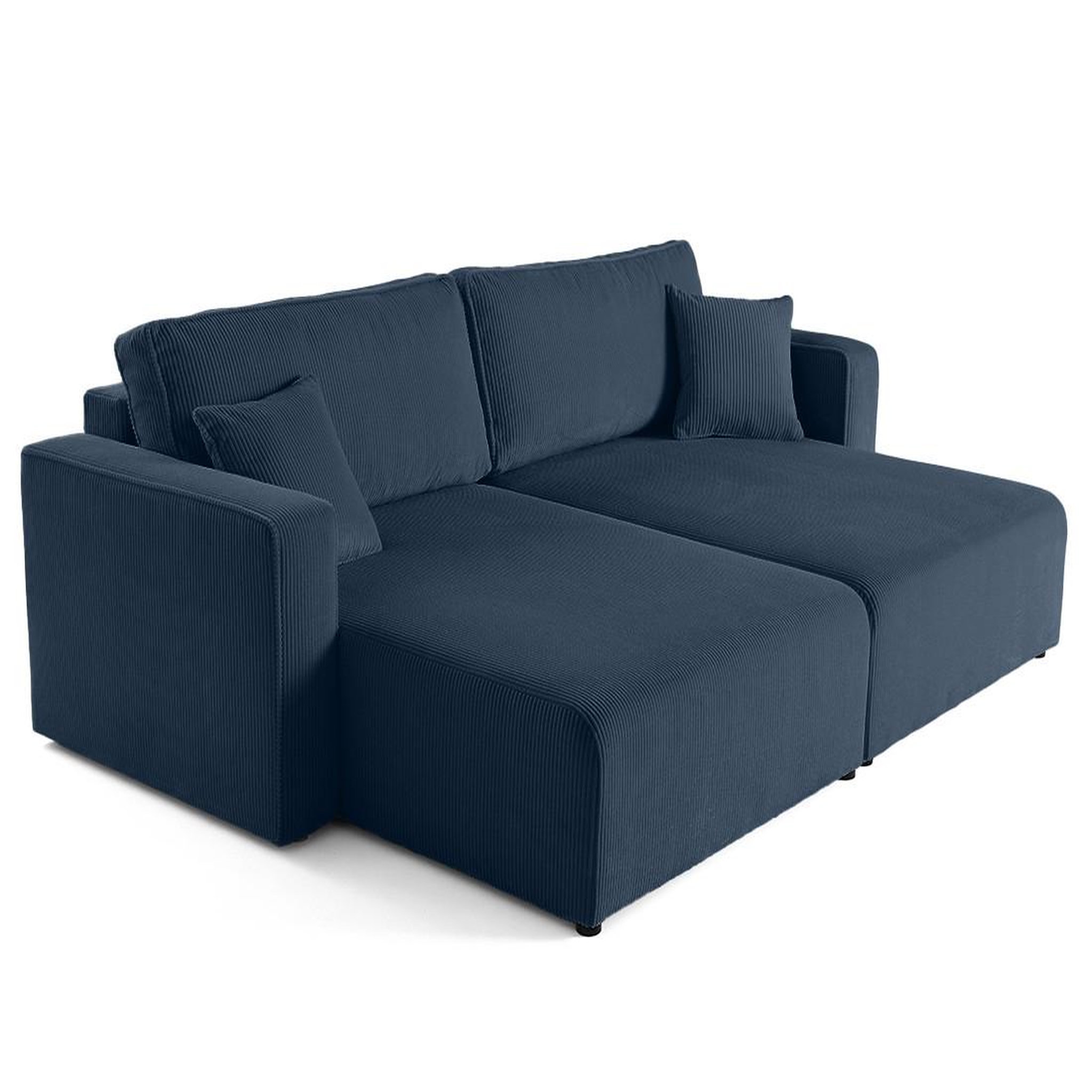 Voir la diapositive 6 : BEST MOBILIER Topaze - canapé droit 4 places avec double méridienne - assise profonde - en velours côtelé