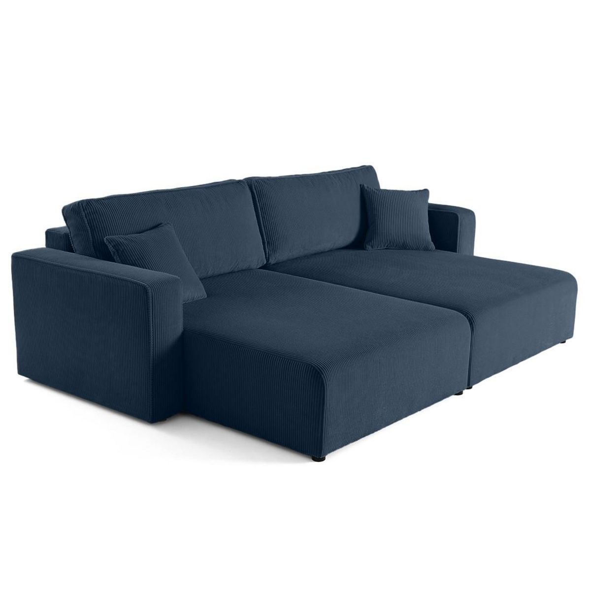 BEST MOBILIER Topaze - canapé droit 4 places avec double méridienne - assise profonde - en velours côtelé