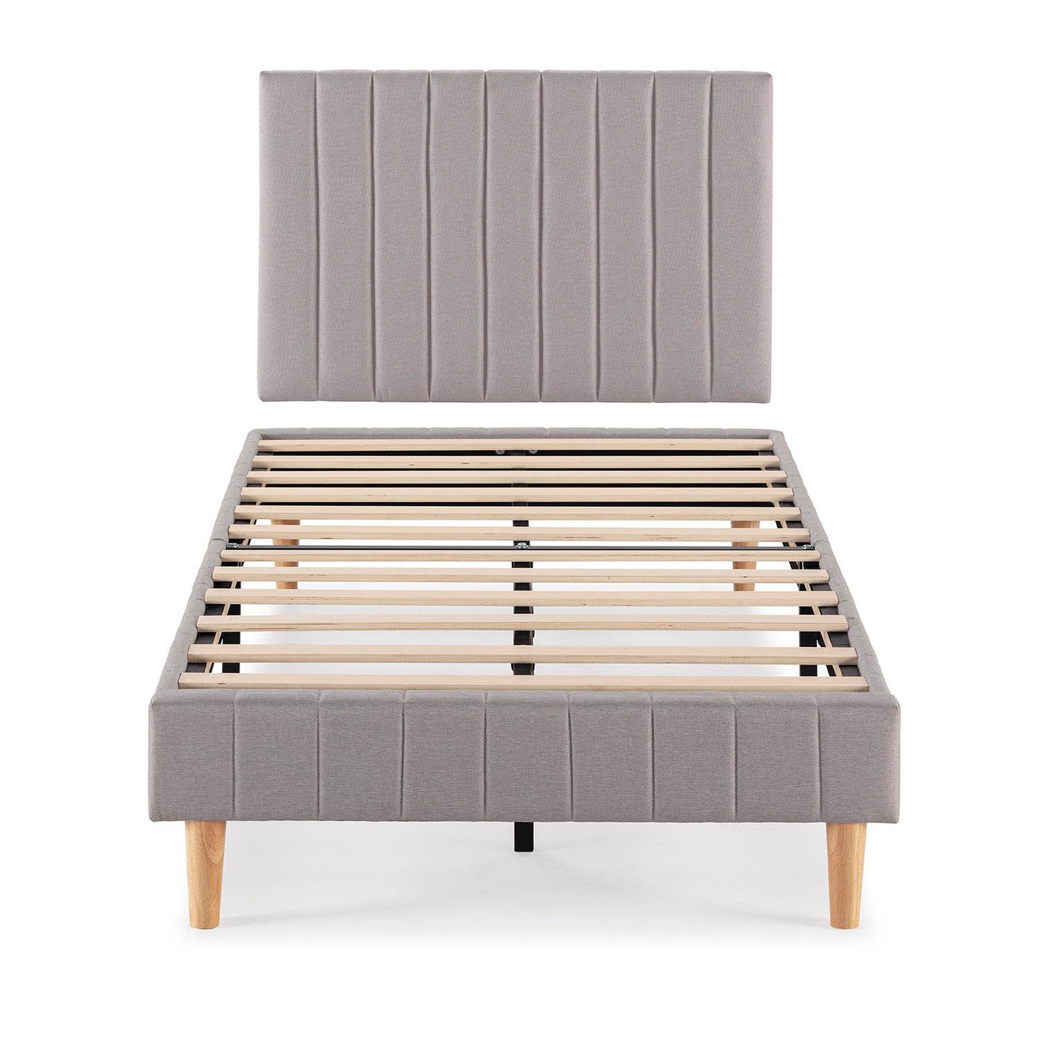 Voir la diapositive 3 : VS VENTA-STOCK Sommier + tête de lit Eris 90x190 cm Gris clair