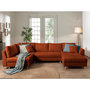 Voir la diapositive 2 : LISA DESIGN Rune - canapé panoramique avec pouf d'appoint - 7 places - style scandinave - gauche