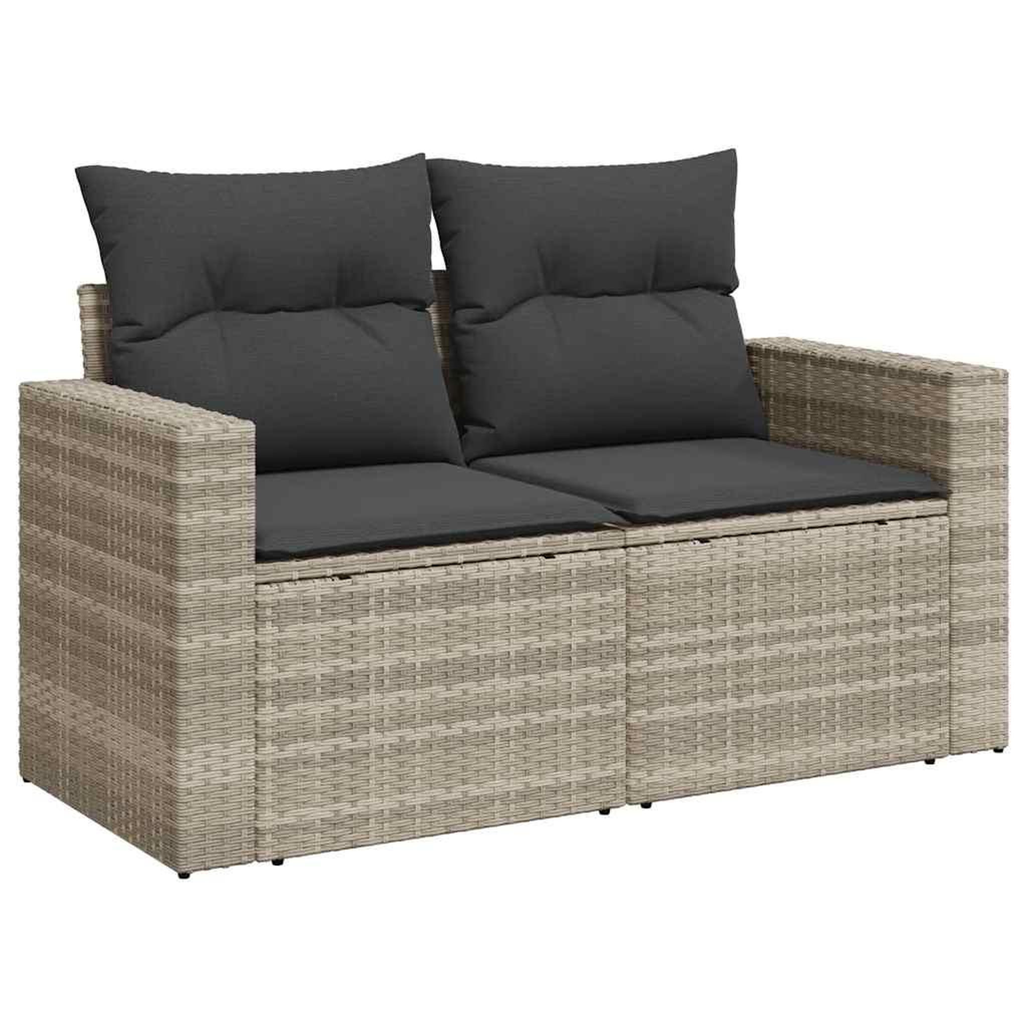 Voir la diapositive 4 : VIDAXL Salon de jardin 6 pcs avec coussins gris clair resine tressee